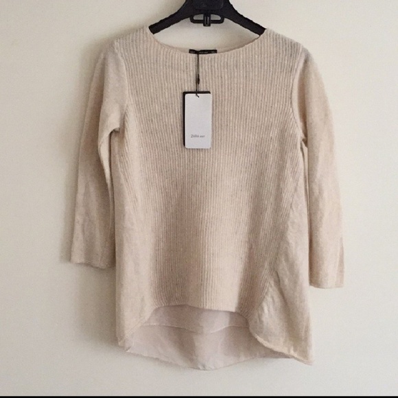 Zara Sweaters - Zara knit cream Italian yarn sweater size small